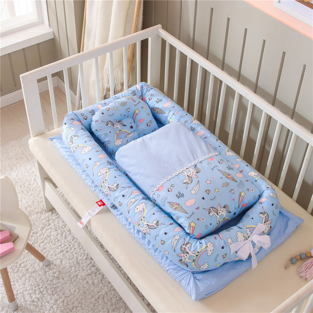 Berceau Anti-pression pour nouveau-né, pliable et Portable, lit central, matelas pour bébé, lit de voyage bionique